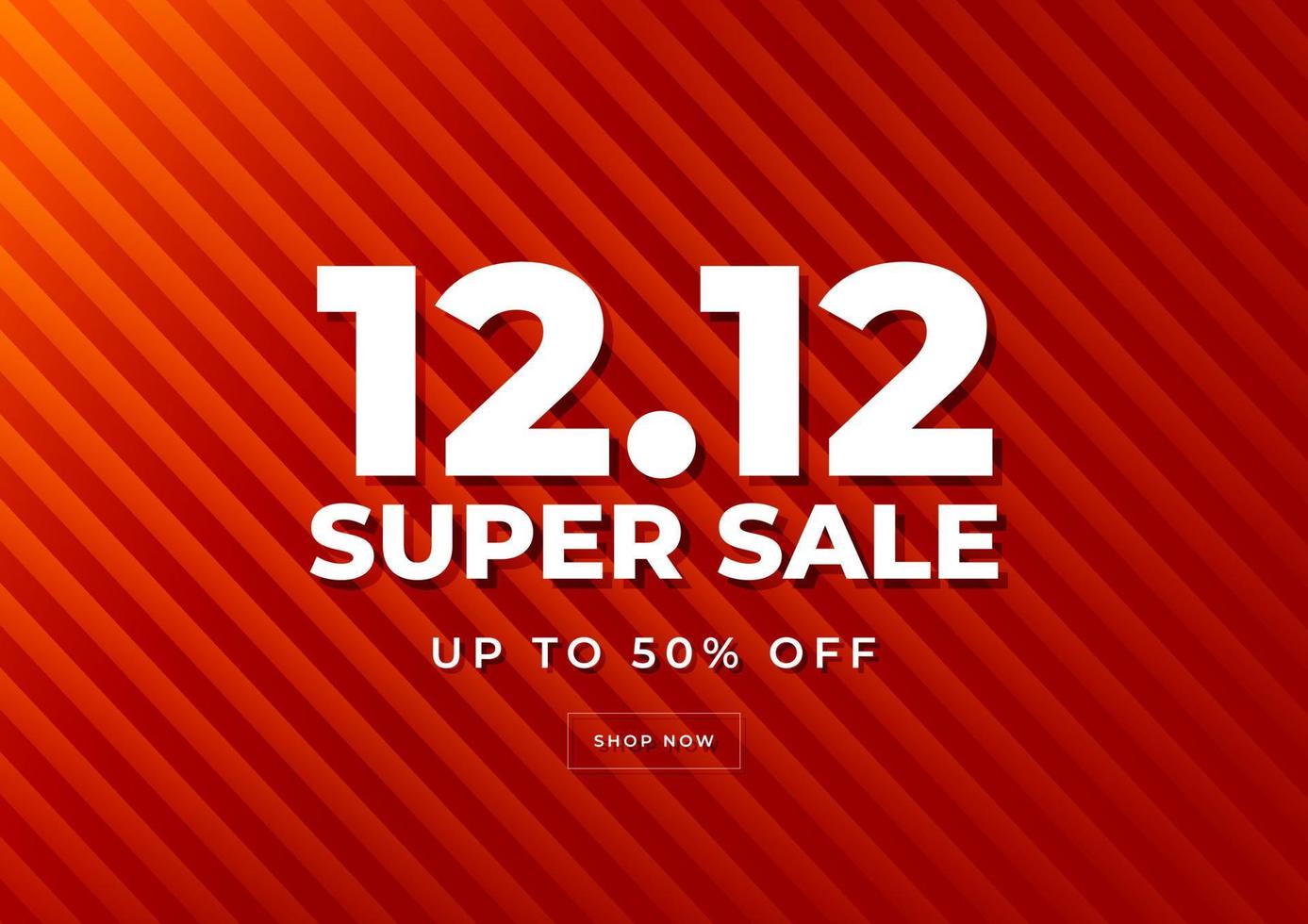 12.12 giorno di shopping super vendita. sfondo rosso offerte speciali e design del modello di promozione. vettore