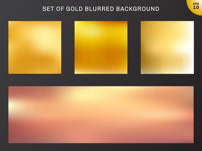 Set di stile lusso sfocato sfondo oro. collezione molti bei colori dorati. vettore