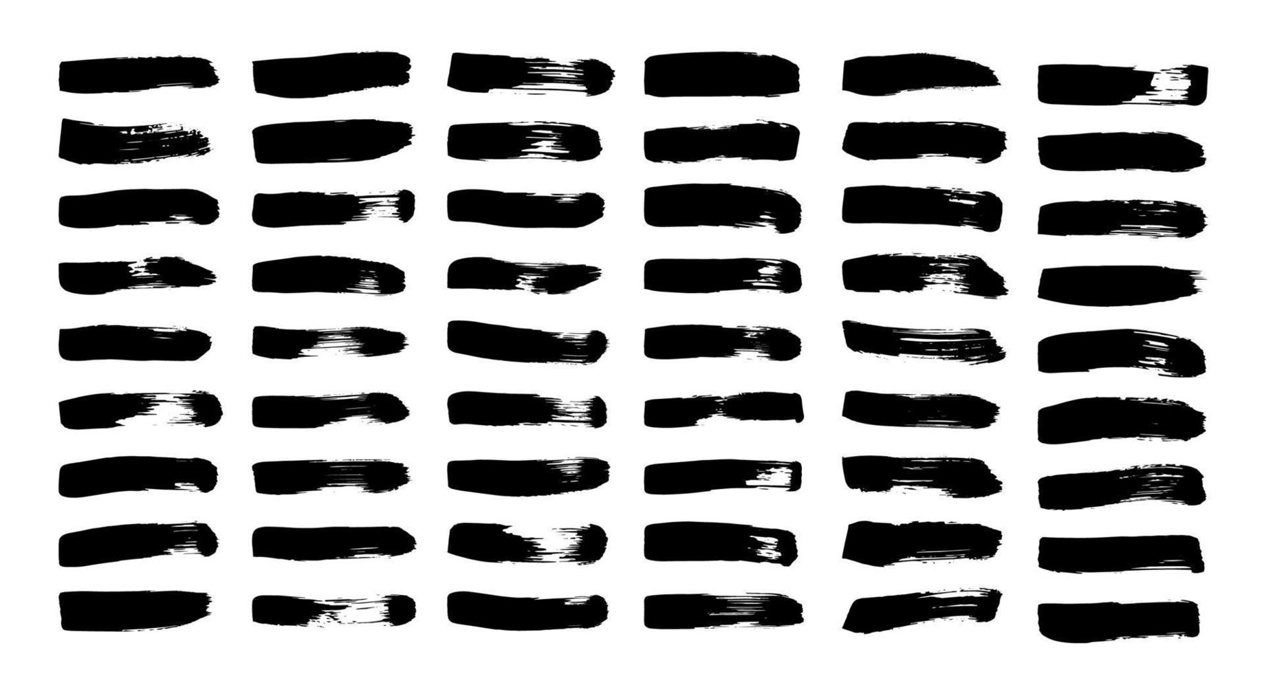 serie di pennellate. pennelli con inchiostro nero per creare trame diffuse. vettore
