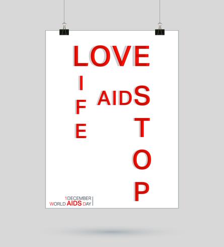 Poster del nastro AIDS vettore