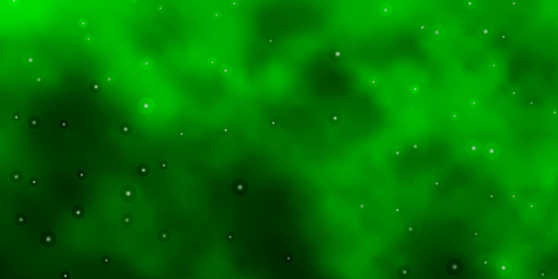 modello vettoriale verde chiaro con stelle al neon.