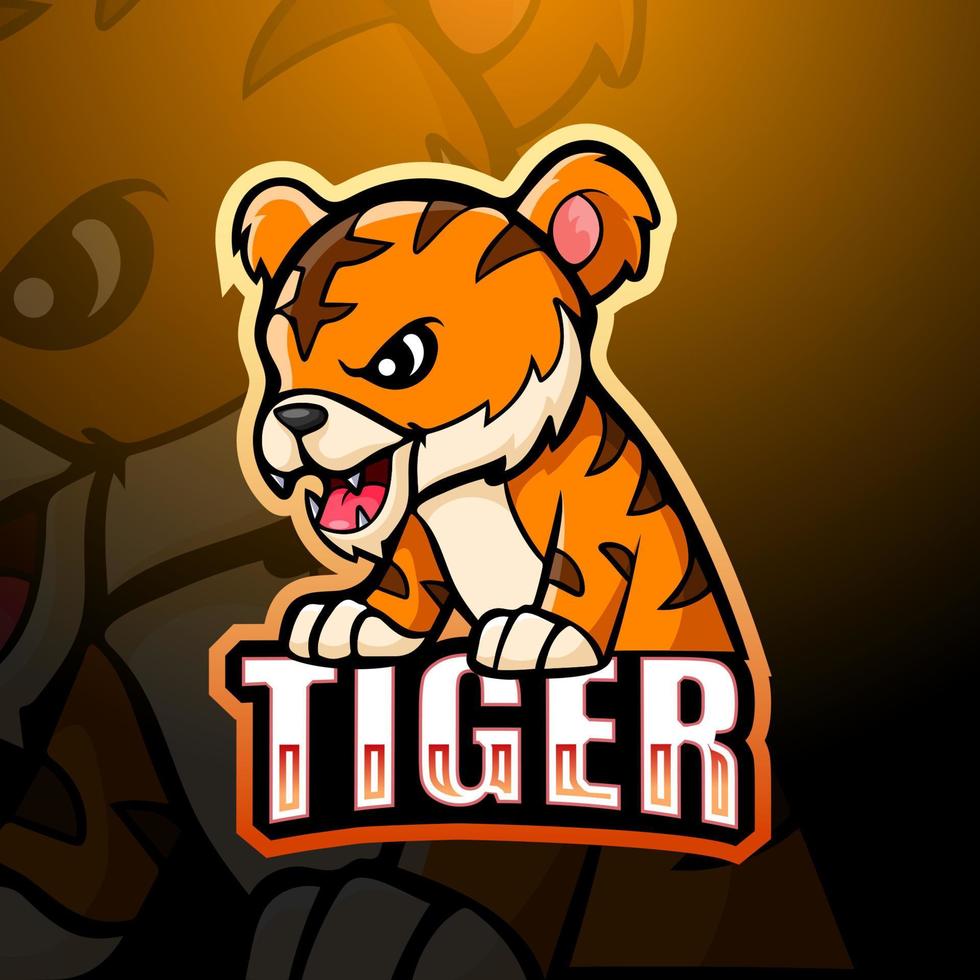 design del logo esport mascotte tigre vettore