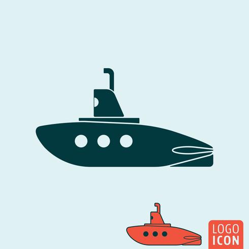Icona sottomarino isolato. vettore