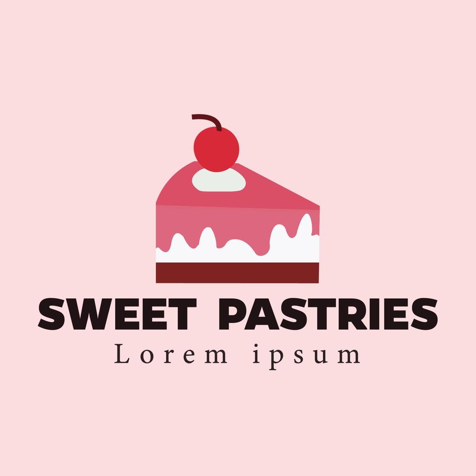 logo pasticceria su sfondo rosa vettore