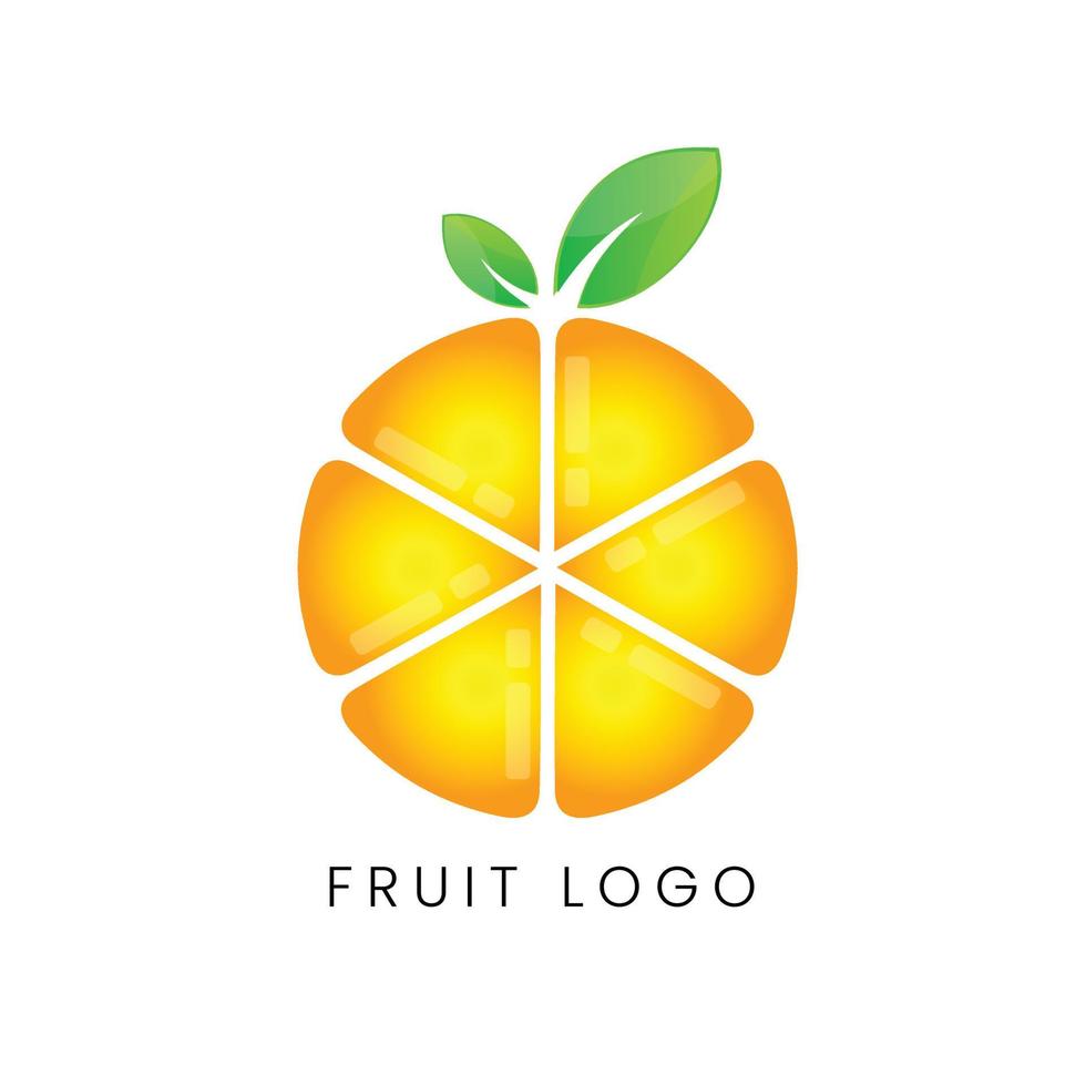 icona logo frutta arancia fresca vettore