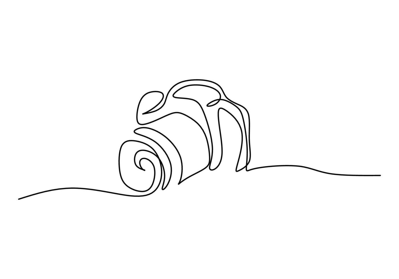 una singola linea continua di fotocamera digitale per il fotografo vettore