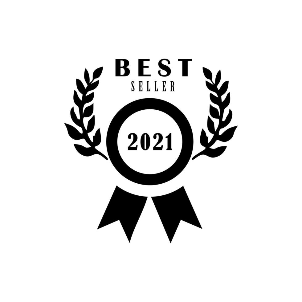 design del logo semplice del distintivo del miglior venditore. vettore più venduto isolato