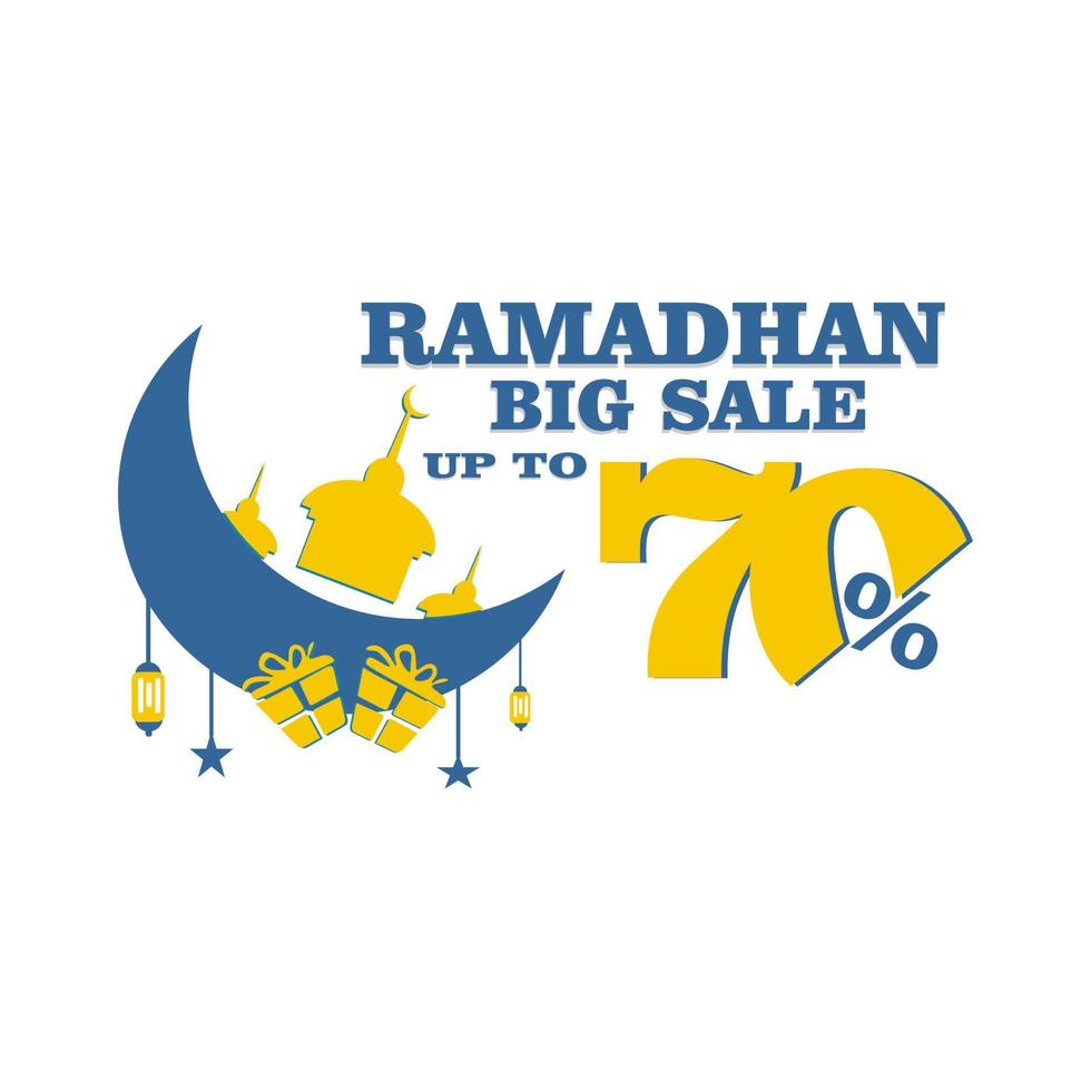 semplice disegno vettoriale ramadan grande sconto perfetto per adesivi, slogan, modelli e altro ancora