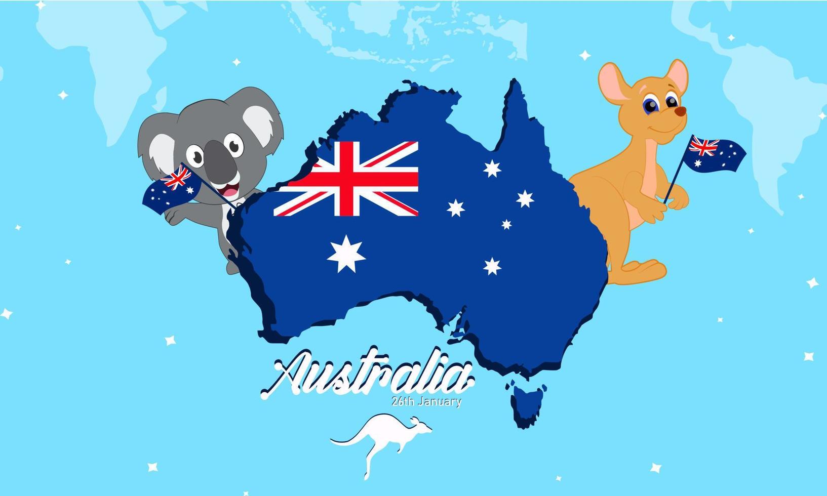 sfondo del giorno dell'australia con design piatto illustrazione vettore