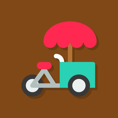 Illustrazione vettoriale di gelato bici, icona di stile piatto