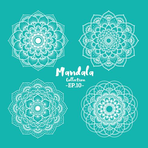 Set di design decorativo e ornamentale mandala vettore