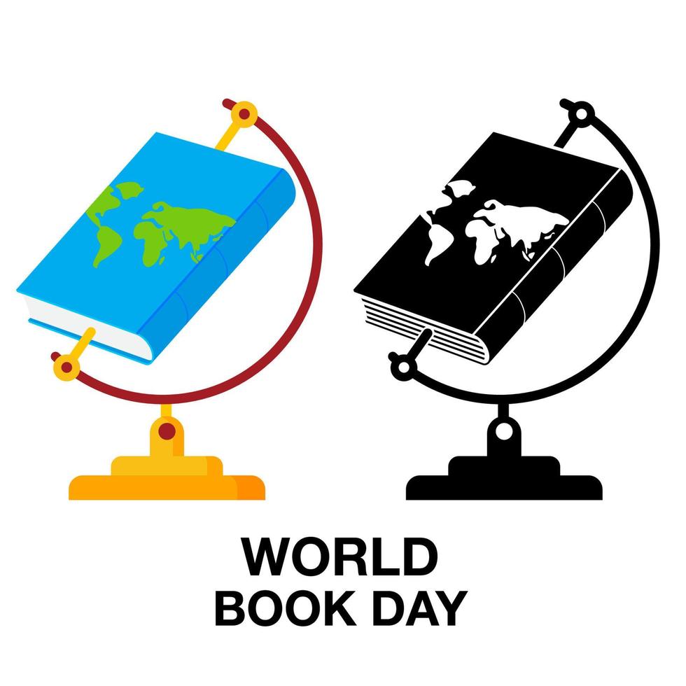 giornata mondiale del libro e del copyright, logo, icona, design piatto, vettore