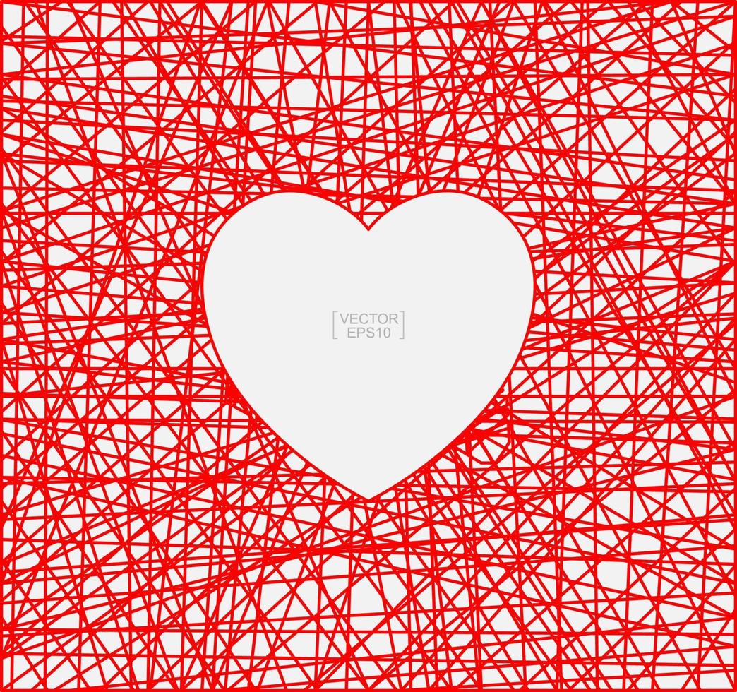 cuore astratto per San Valentino. a forma di cuore per carta decorativa, sito Web, design del modello e cartolina. vettore. vettore