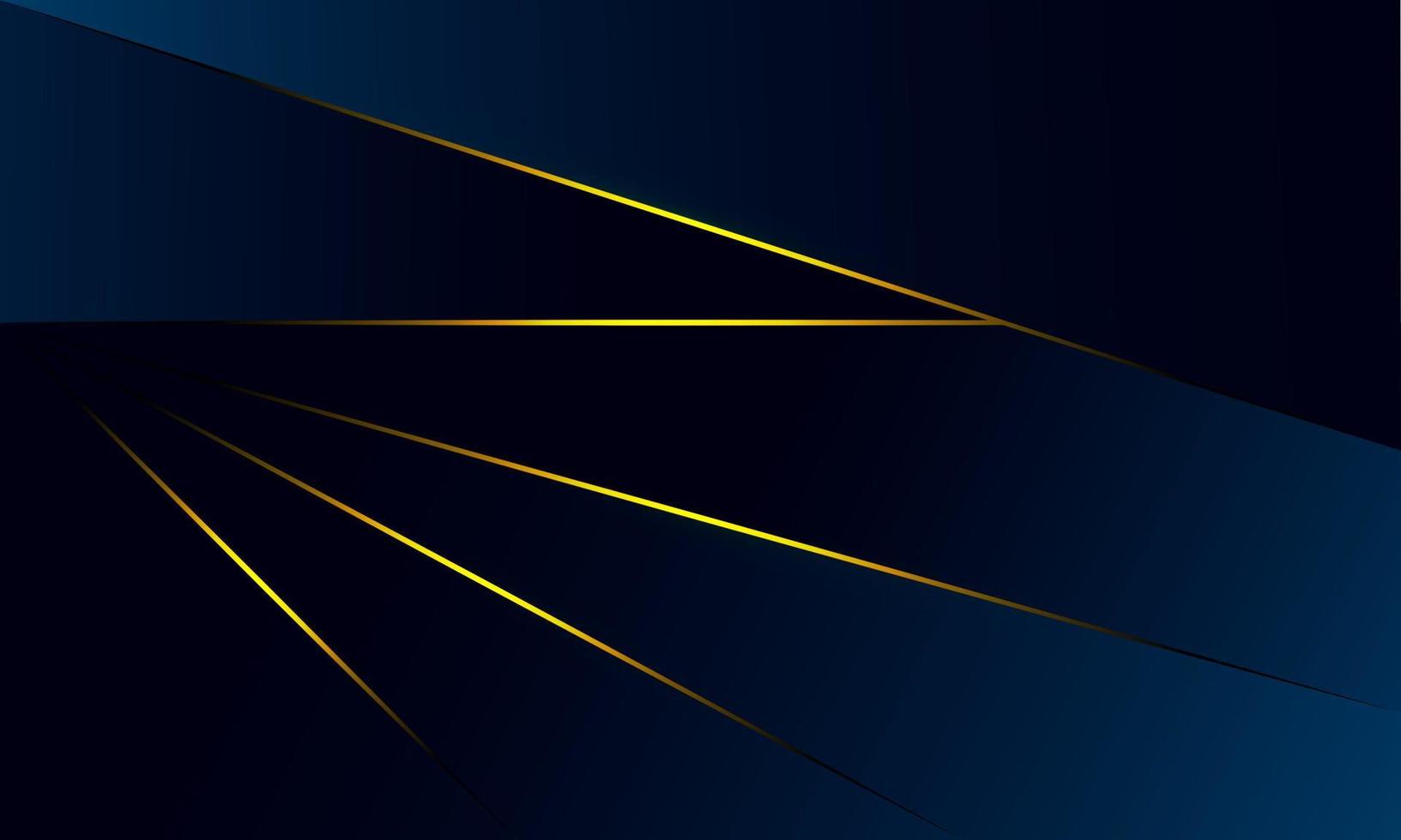 i triangoli blu astratti del poligono modellano lo sfondo con la linea dorata e lo stile di lusso dell'effetto luminoso. illustrazione disegno vettoriale concetto di tecnologia digitale.