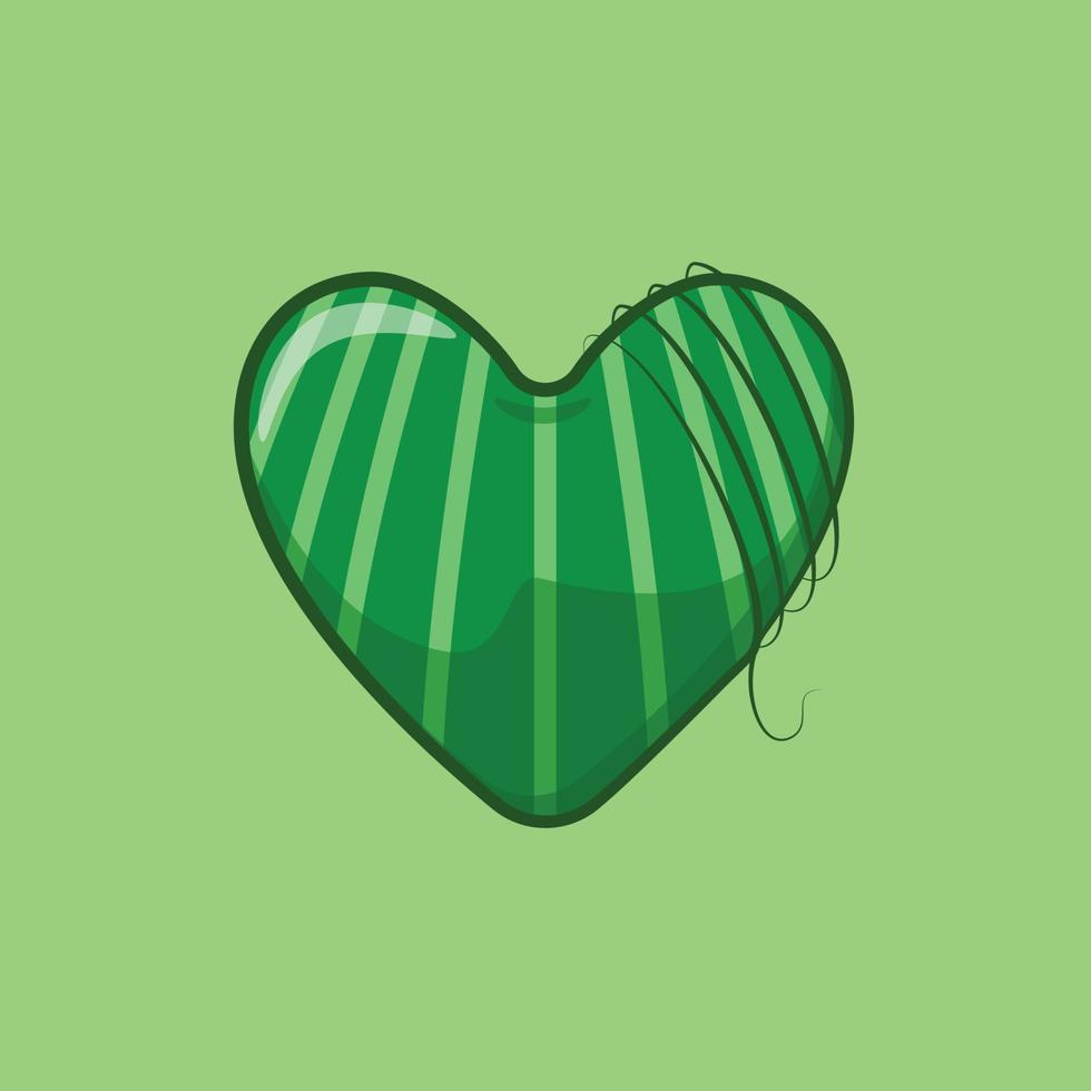 a forma di cuore verde con motivo vettore