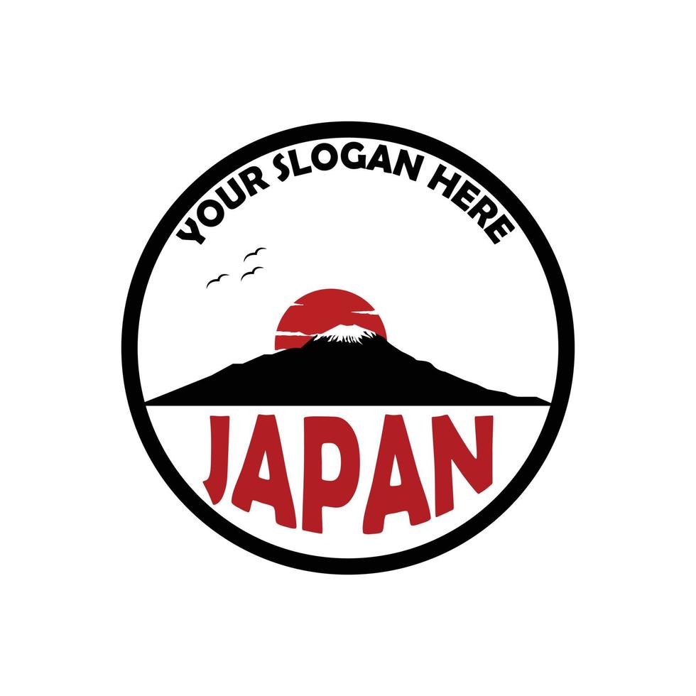 l'illustrazione della montagna giapponese è buona per attaccare gli adesivi delle etichette del marchio vettore