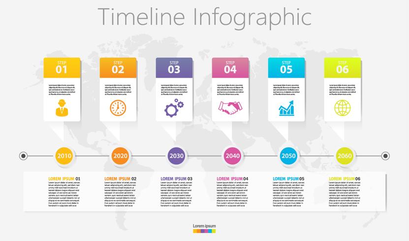 Modello di business infografica presentazione con 6 opzioni. vettore