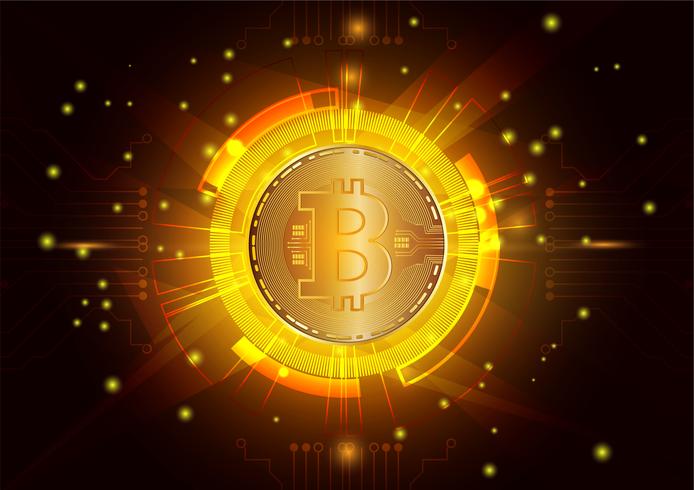 Priorità bassa astratta di vettore di valuta digitale Bitcoin per tecnologia, business e marketing online