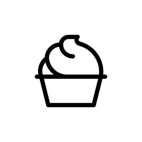 Illustrazione di vettore di servire morbido, icona di stile di linea di dolci