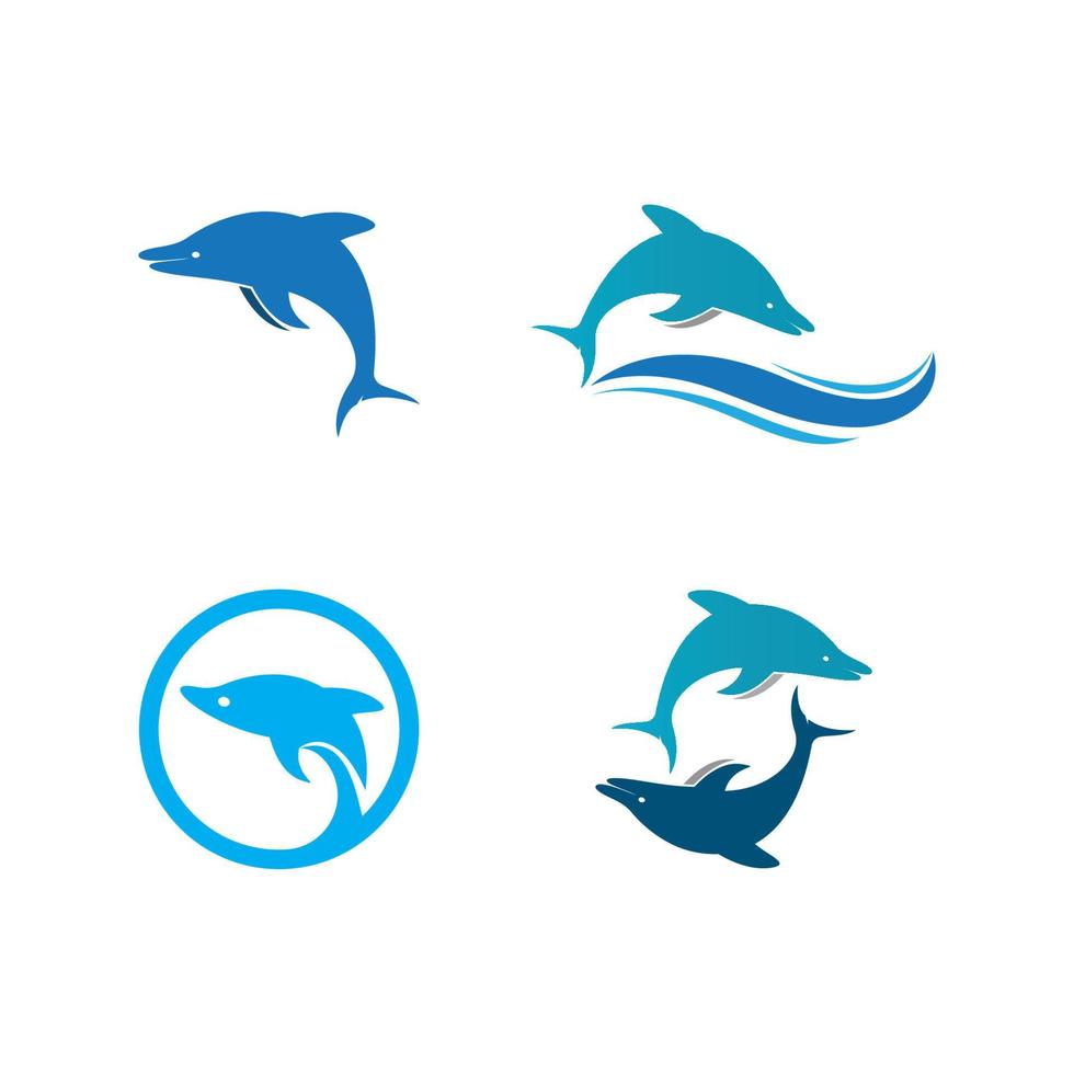 icona del logo delfino vettore