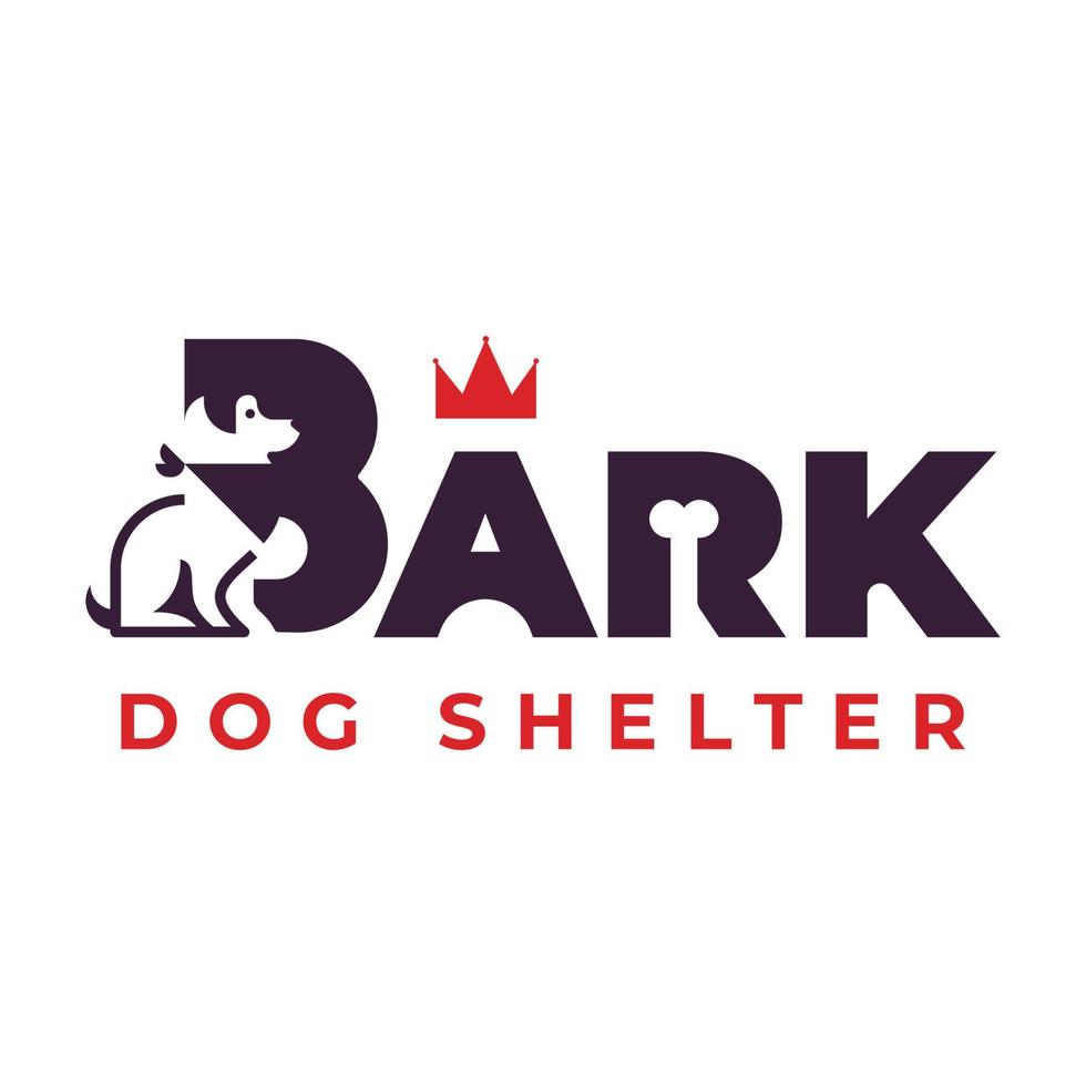 ispirazione per il design del logo del rifugio per cani premium vettore