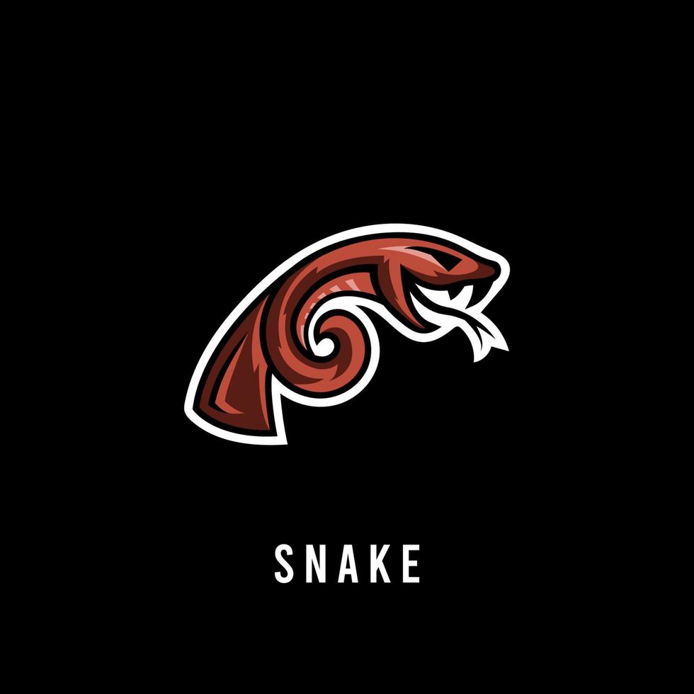 ispirazione per il design del logo e-sport della pistola serpente vettore