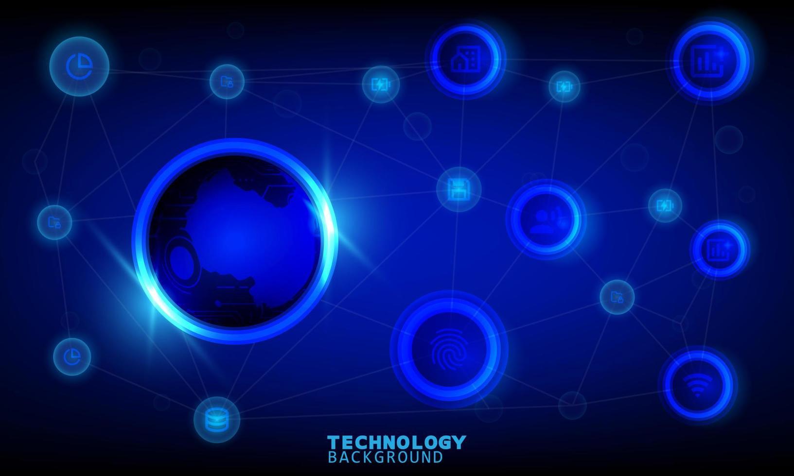 concetto di tecnologia di innovazione aziendale. background tecnologico. effetto neon. concetto di circuito stampato. tecnologia digitale hi-tech. vettore