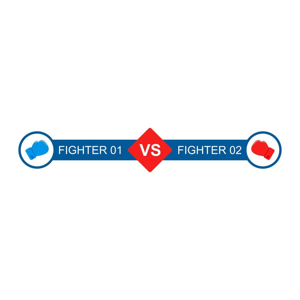 combattimento di guantoni da boxe. vs vettore modello. contro barra di battaglia per il gioco