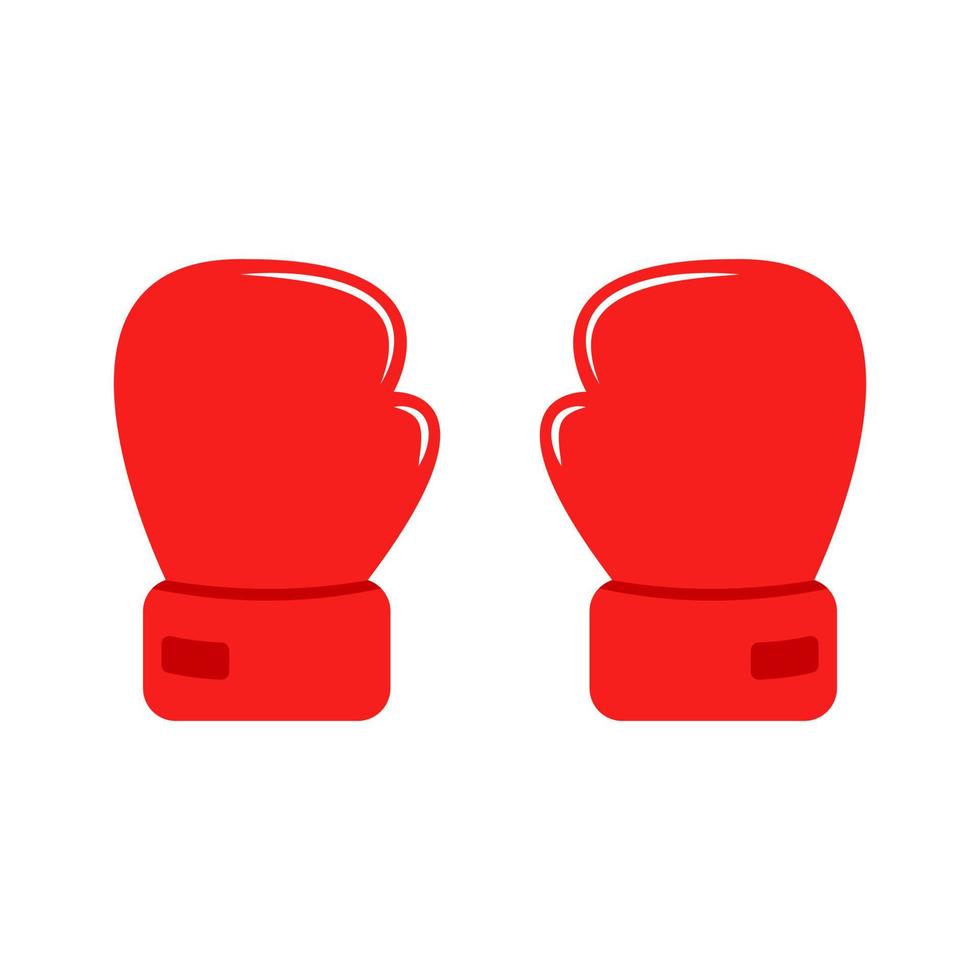cartone animato due guanti rossi per la boxe. icona piatta. paio di guantoni da boxe vettore