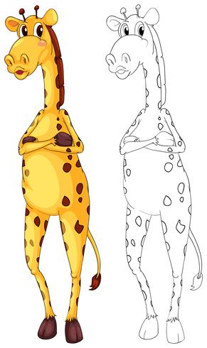 Profilo animale per alta giraffa vettore
