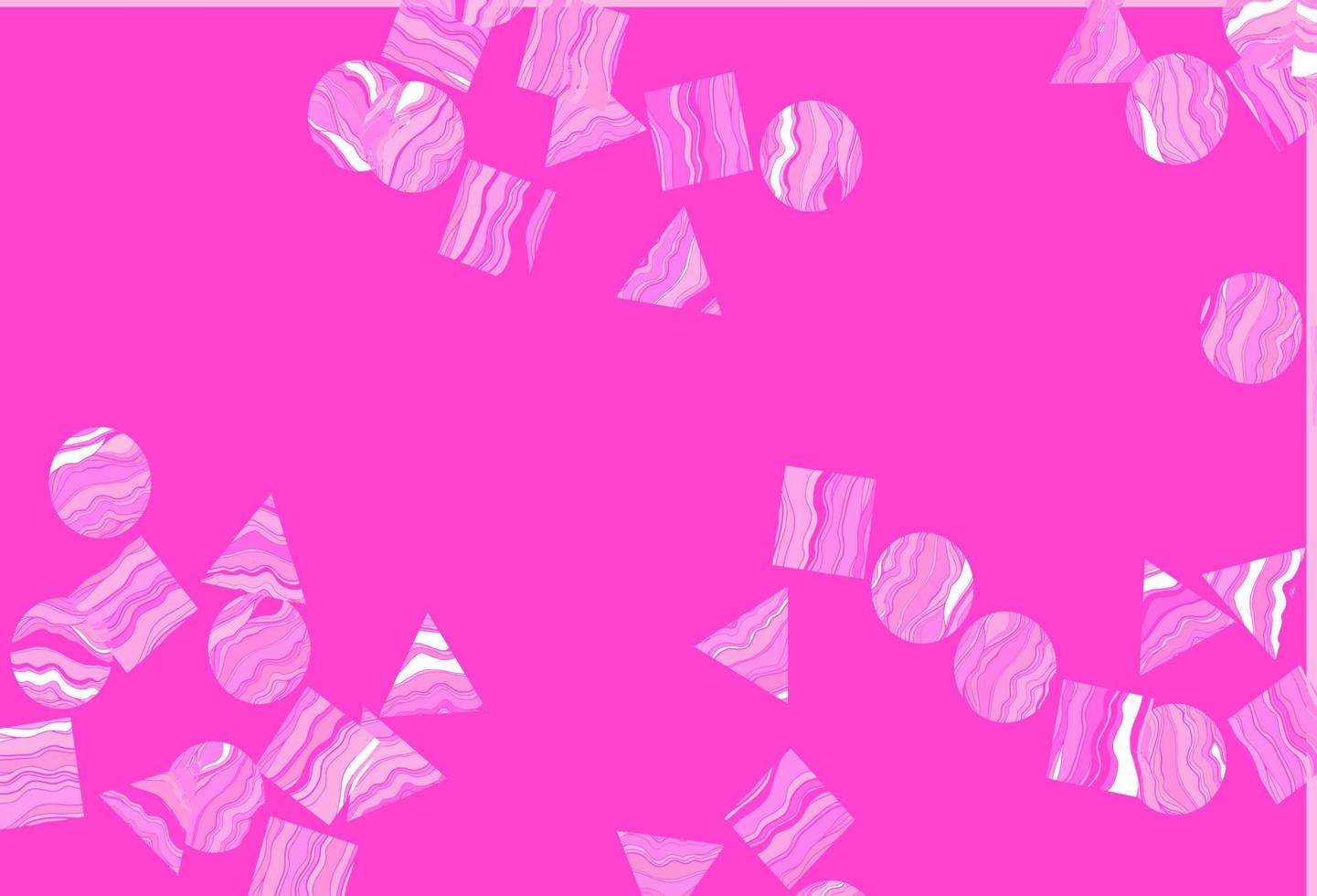 sfondo vettoriale rosa chiaro con linee, cerchi, rombi.