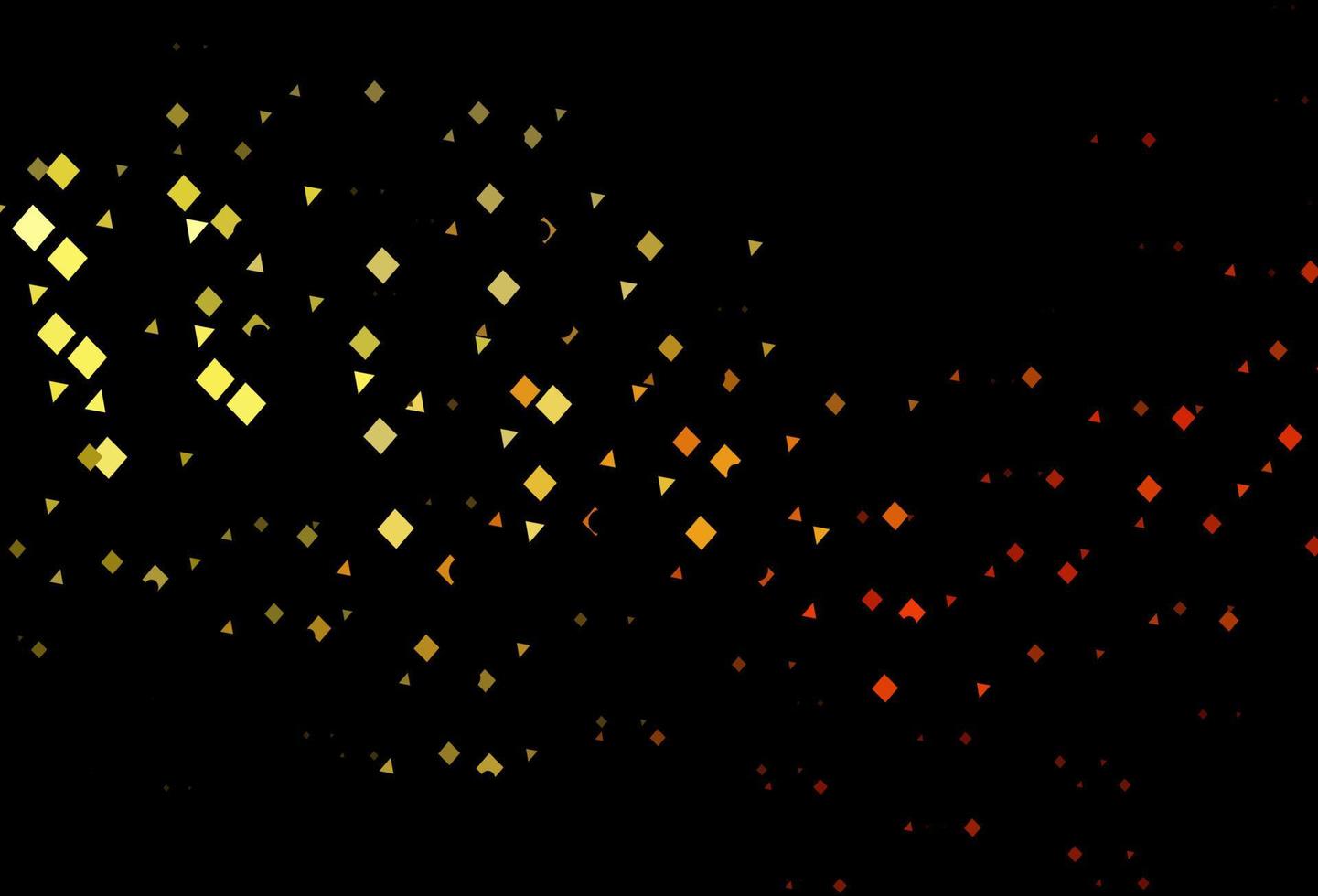 sfondo vettoriale arancione scuro con triangoli, cerchi, cubi.