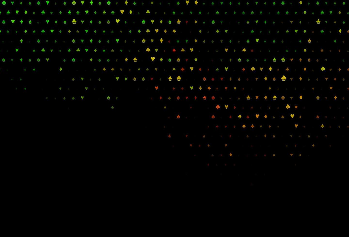 modello vettoriale verde scuro, rosso con simboli di poker.