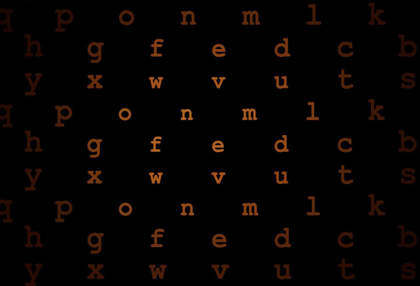 modello vettoriale arancione scuro con lettere isolate.