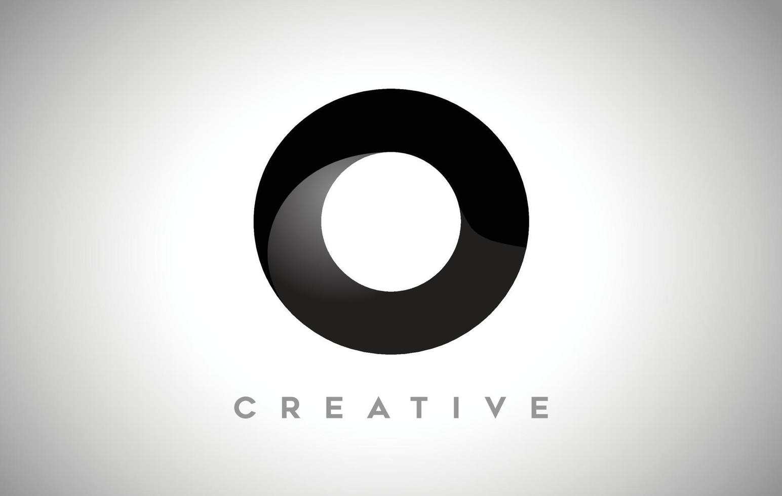 lettera nera o logo design con aspetto creativo minimalista e morbida ombra su sfondo nero vettoriale