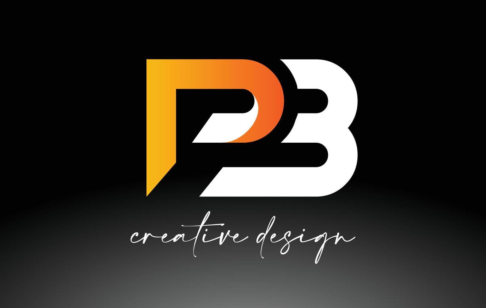 logo della lettera pb con colori dorati bianchi e vettore di icone dal design minimalista