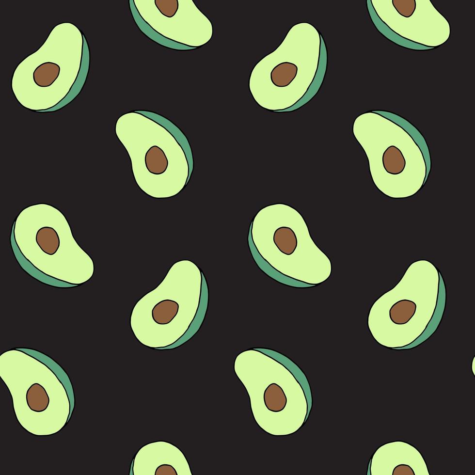 modello senza saldatura con frutto di avocado. cibo vegano, buona alimentazione, alimentazione sana. stampa per tessuti, vestiti, carta da regalo, invito, design e arredamento. illustrazione brillante, gustosa e alla moda vettore