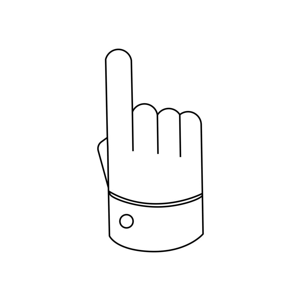icona del profilo dell'indice. mano con il simbolo del dito puntato. vettore