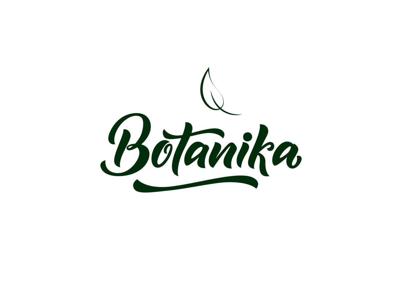 logo del marchio di bellezza botanica. disegno a mano. con segno di foglia. logotipo per prodotti cosmetici ecologici, trucco biologico, salone spa. per biglietto da visita, cartello. parola vettoriale. concetto di ecologia vettore