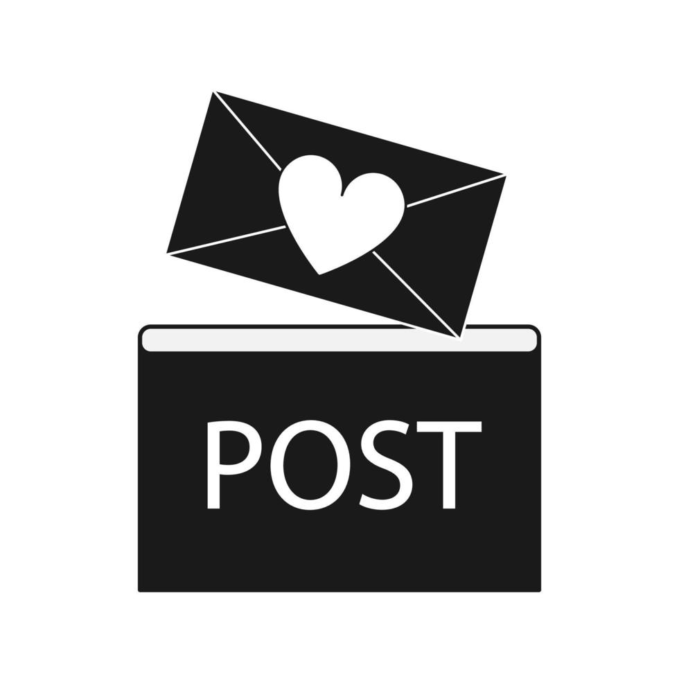 lettera d'amore o messaggio nella casella postale. vettore