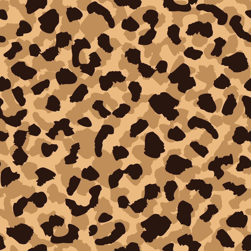 modello senza cuciture in pelle di leopardo. carta da parati astratta di pelliccia animale. sfondo di colori nero e marrone. vettore