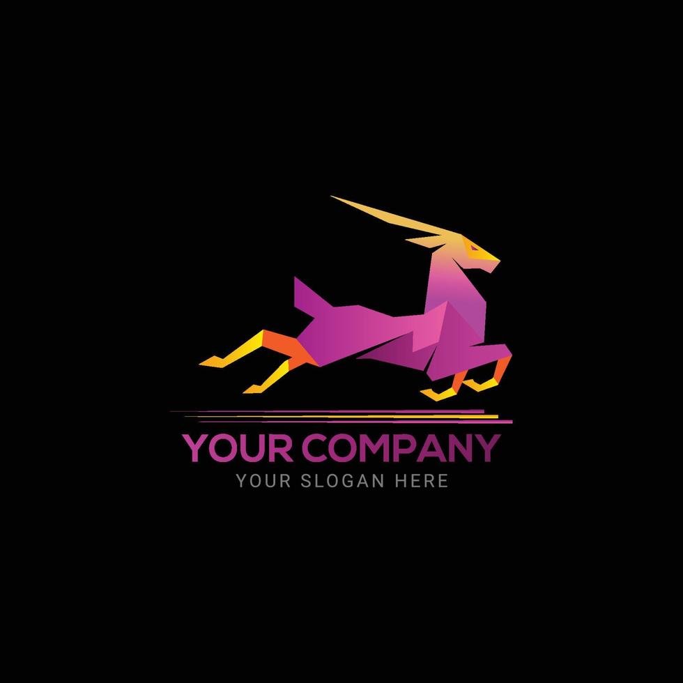 design creativo astratto colorato logo gazzella vettore