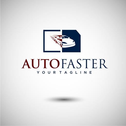 Design elegante logo auto vettore