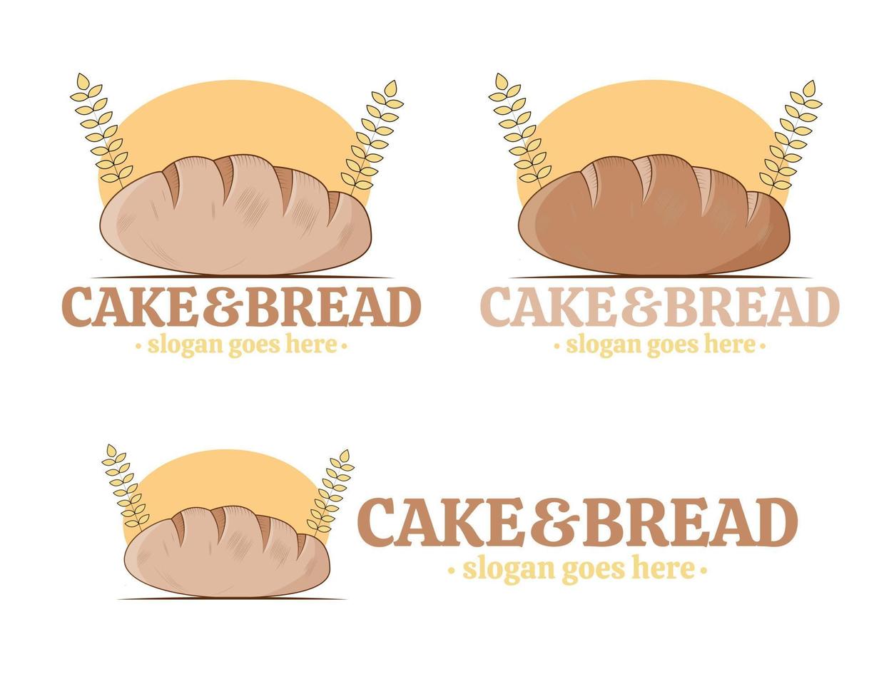 illustrazione disegno vettoriale del modello di logo di torta e pane per la tua azienda o azienda