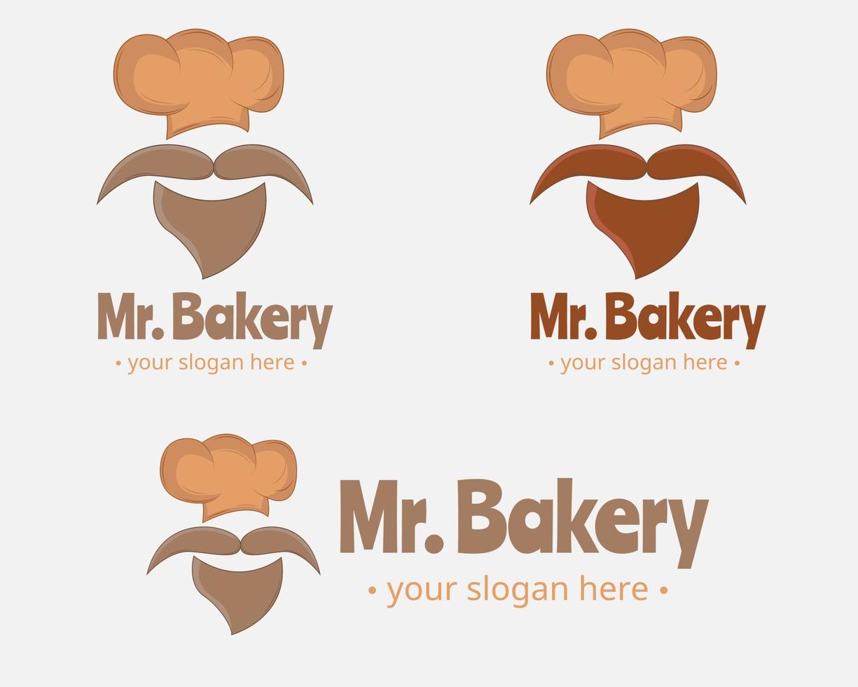 illustrazione disegno vettoriale del modello di logo Mr Bread per la tua azienda o azienda