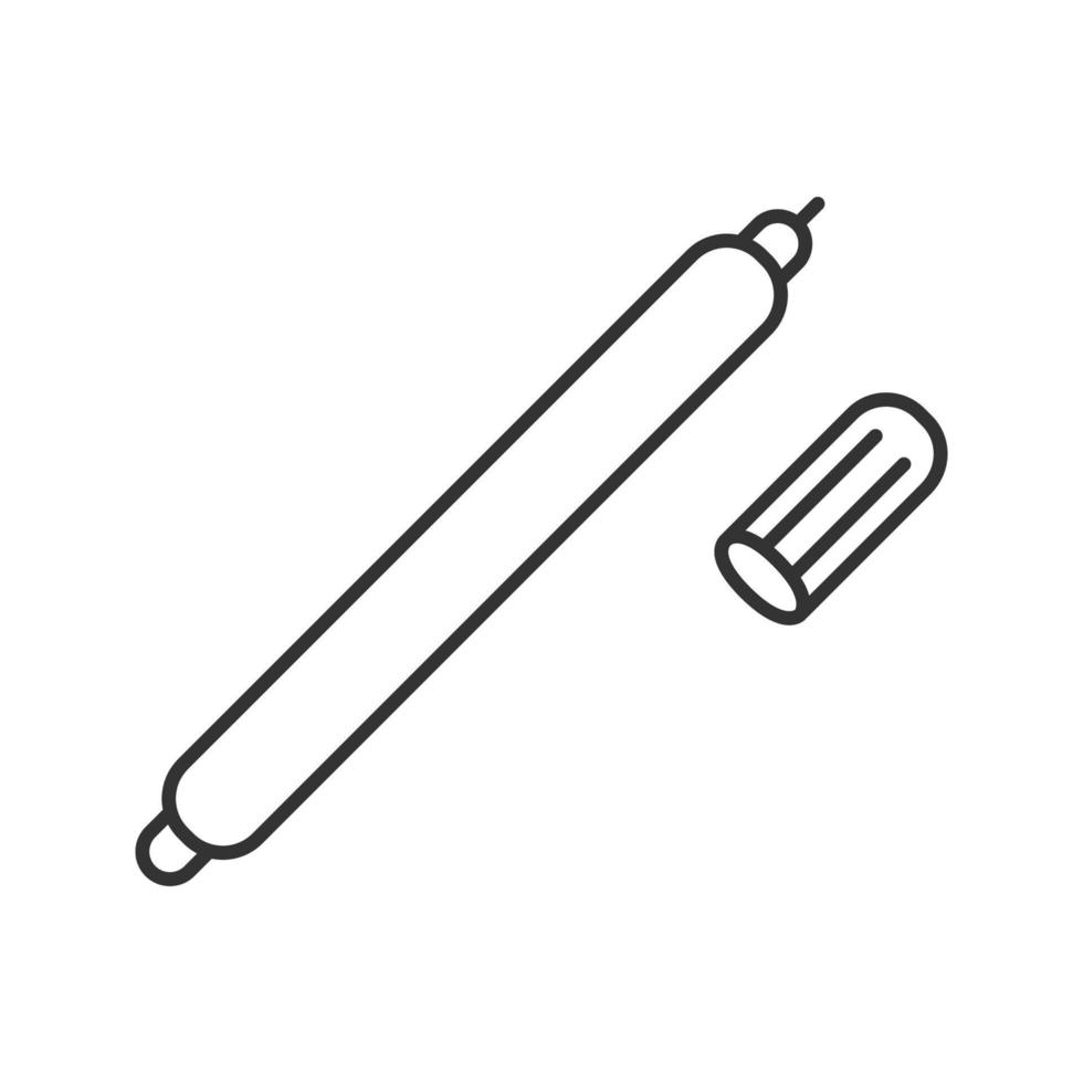 icona lineare pennarello tessuto. illustrazione al tratto sottile. simbolo di contorno. disegno di contorno isolato vettoriale
