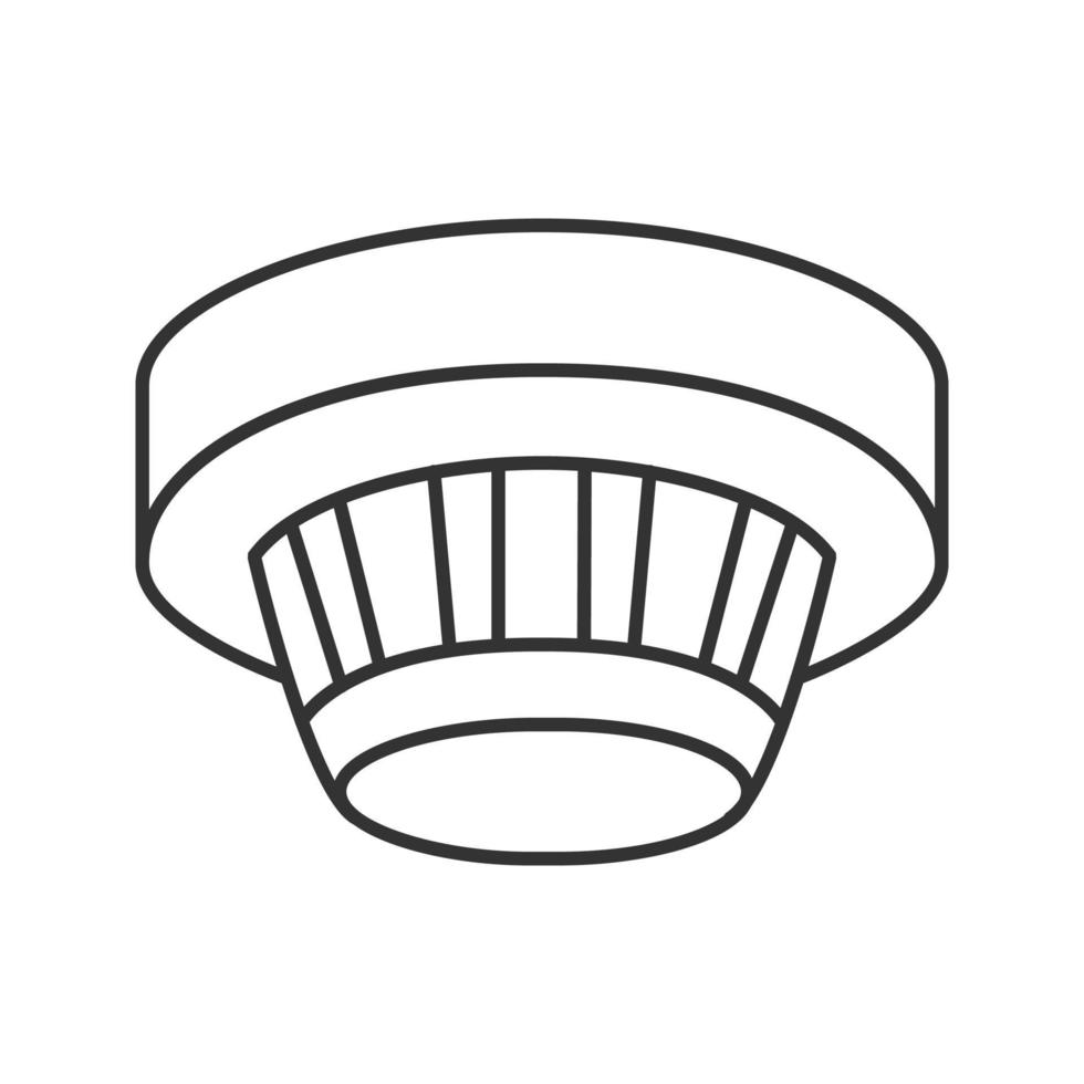 icona lineare del rilevatore di fumo. sistema di allarme antincendio. illustrazione di linea sottile. simbolo di contorno. disegno vettoriale isolato contorno