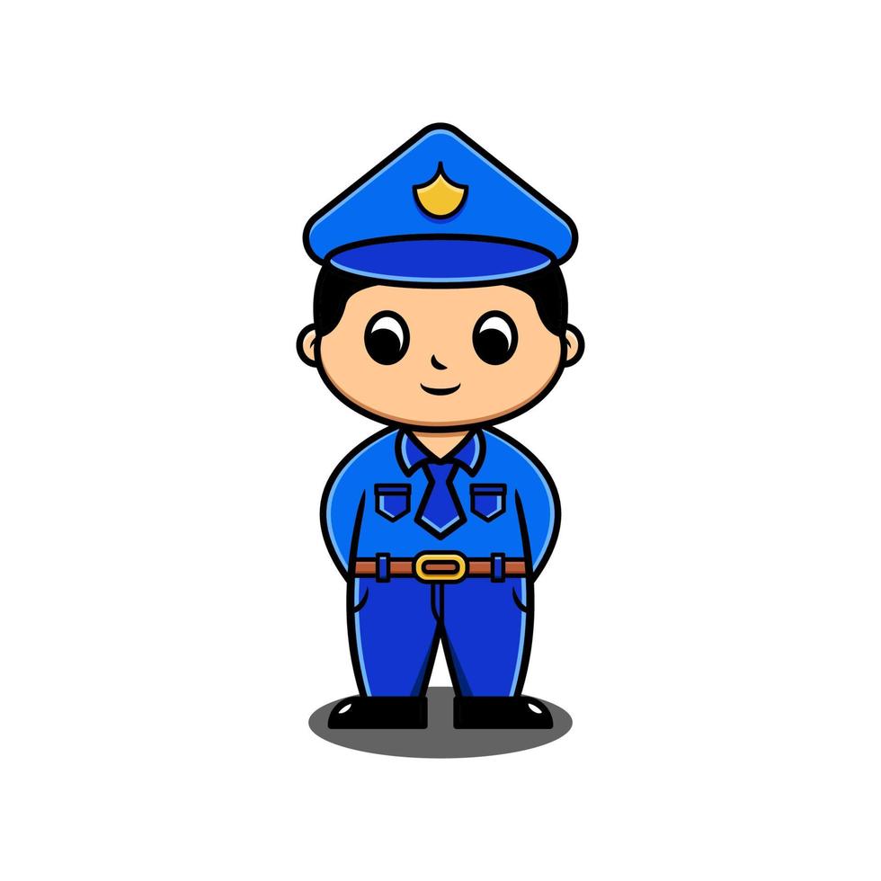 simpatico personaggio della polizia, illustrazione vettoriale eps.10