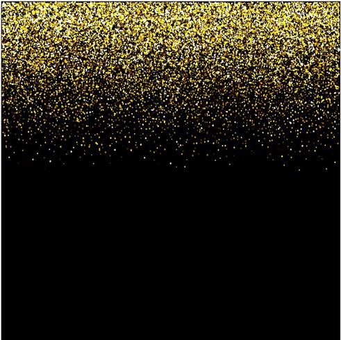 cascate scintillio dorato sparkle-bubbles particelle di champagne stelle sfondo nero felice anno nuovo concetto di vacanza. vettore