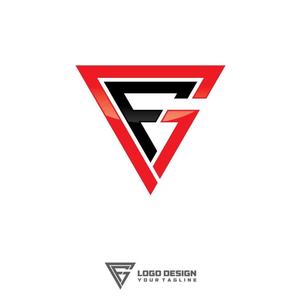 design del logo iniziale gf vettore